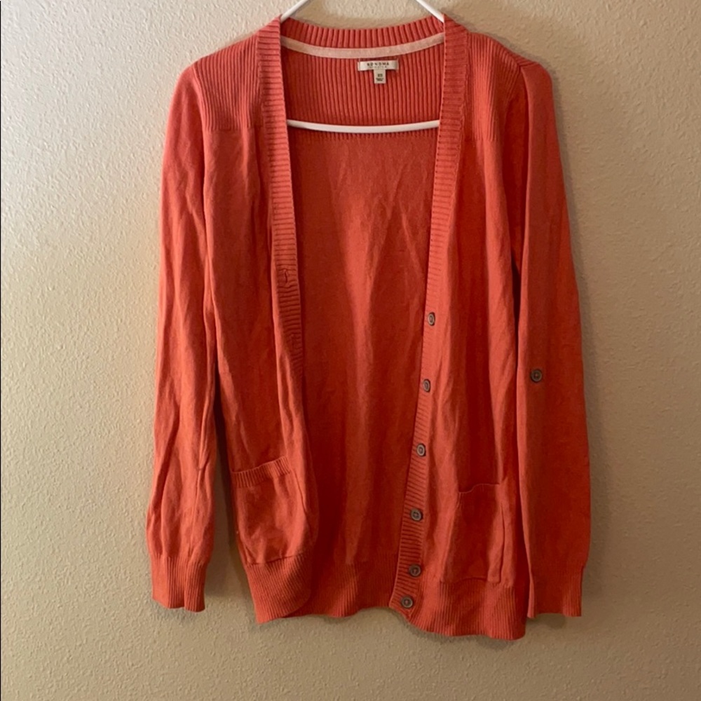 Coral long sleeve cardigan